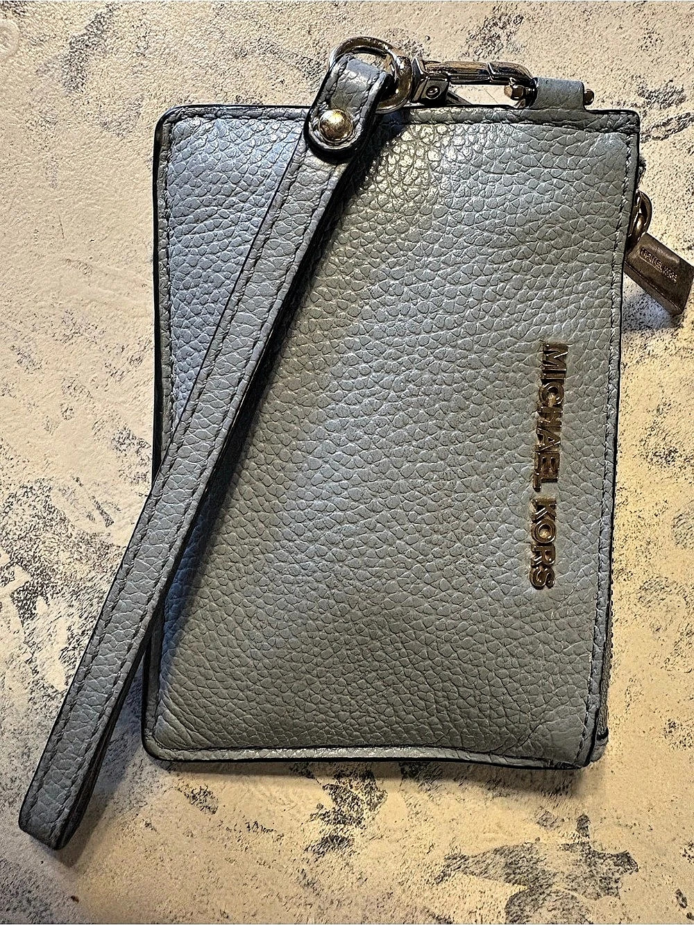 Michael Kors Jet Leather Coin Pouch Light Blue/Grey